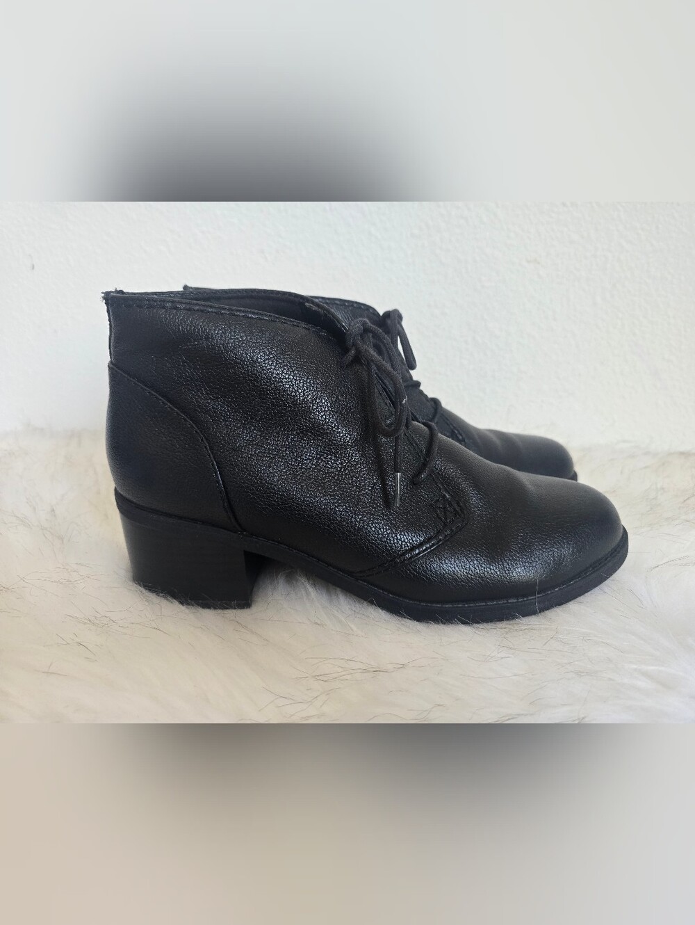 Clarks Black Nevella Harper Pebble Lace-up Granny Heeled Boots